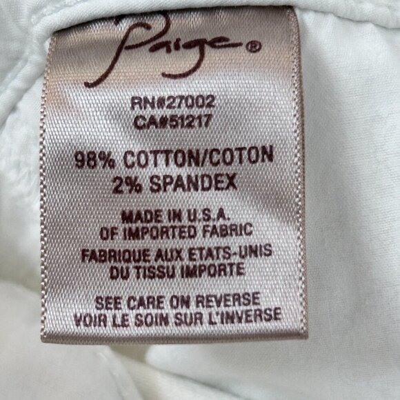 Paige Hidden Hills Flare Wide Leg White Jeans Women's Size 29 Bootcut - Picture 7 of 13